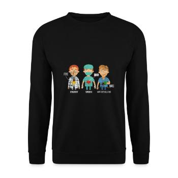 Anesthetist doctor anesthesia surgeon gift - Unisex Sweatshirt - black - Front - Alina (178cm) & Michal (187cm)