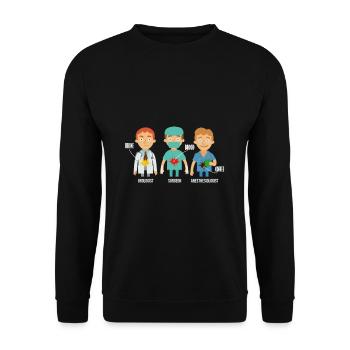 Anesthetist Surgeon Urologist - Unisex Sweatshirt - black - Front - Alina (178cm) & Michal (187cm)