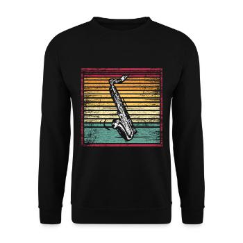 Saxophone Music Orchestra Band Gift - Unisex Sweatshirt - black - Front - Alina (178cm) & Michal (187cm)