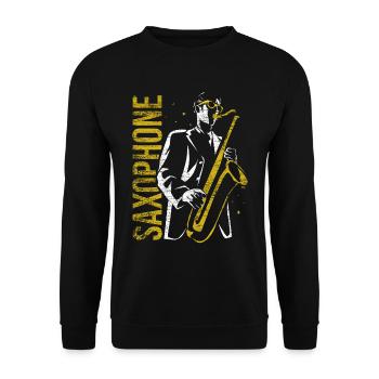 Saxophone Music Orchestra Band Gift - Unisex Sweatshirt - black - Front - Alina (178cm) & Michal (187cm)
