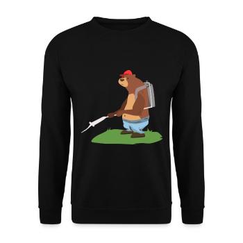Kammerjäger Bär Plage Kontrolle Arbeiter Geschenk - Unisex Pullover - Schwarz - Vorne - Alina (178cm) & Michal (187cm)