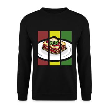 lasagne - Sweat-shirt Unisexe - noir - Devant - Alina (178cm) & Michal (187cm)