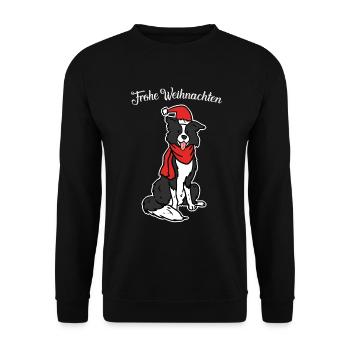 Border Collie Weihnachten - Unisex Pullover - Schwarz - Vorne - Alina (178cm) & Michal (187cm)
