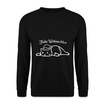 Cats Christmas The Santa Claus gift - Unisex Sweatshirt - black - Front - Alina (178cm) & Michal (187cm)