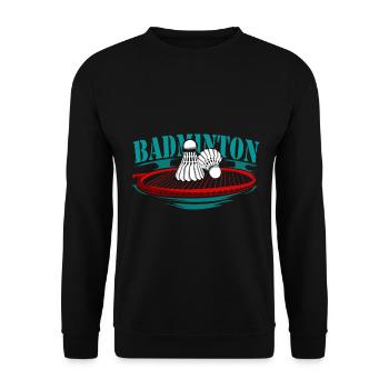 Badminton racquet sports - Unisex Sweatshirt - black - Front - Alina (178cm) & Michal (187cm)