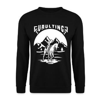 Cadeau de cavage équestre - Sweat-shirt Unisexe - noir - Devant - Alina (178cm) & Michal (187cm)