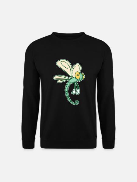 Libelle Comic Insekt Kleinlibelle Geschenk - Unisex Pullover - Schwarz