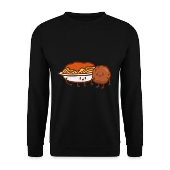 Spaghettis - Sweat-shirt Unisexe - noir - Devant - Alina (178cm) & Michal (187cm)