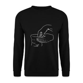 Töpferei Töpferin Geschenk - Unisex Pullover - Schwarz - Vorne - Alina (178cm) & Michal (187cm)