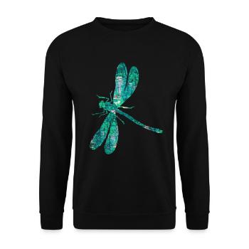 Dragonfly garden wing - Unisex Sweatshirt - black - Front - Alina (178cm) & Michal (187cm)