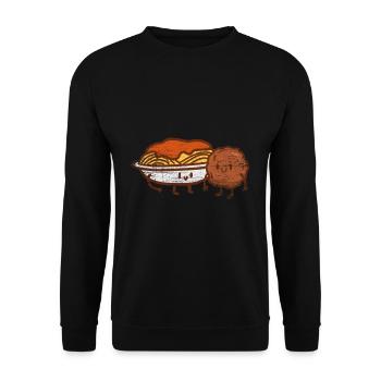 Spaghetti meatballs pasta - Unisex Sweatshirt - black - Front - Alina (178cm) & Michal (187cm)