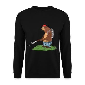 Kammerjäger Bär Plage - Unisex Pullover - Schwarz - Vorne - Alina (178cm) & Michal (187cm)