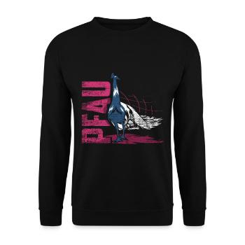 Peacock peahen bird - Unisex Sweatshirt - black - Front - Alina (178cm) & Michal (187cm)