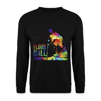 Floorball sports hockey - Unisex Sweatshirt - black - Front - Alina (178cm) & Michal (187cm)