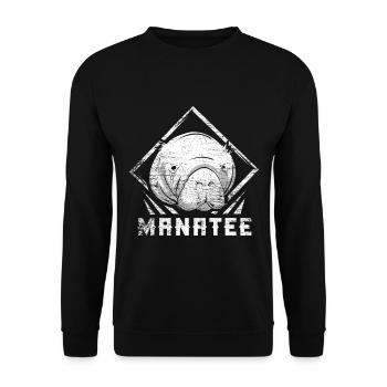 Manatee Dugong Gift - Unisex Sweatshirt - black - Front - Alina (178cm) & Michal (187cm)