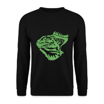 Iguana lizard - Unisex Sweatshirt - black - Front - Alina (178cm) & Michal (187cm)