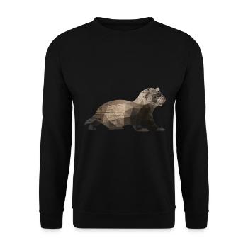 Frettchen Polygon Iltis - Unisex Pullover - Schwarz - Vorne - Alina (178cm) & Michal (187cm)