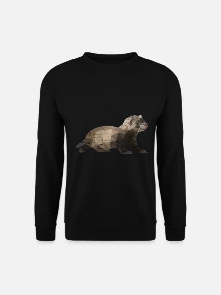 Ferret polygon polecat - Unisex Sweatshirt - black