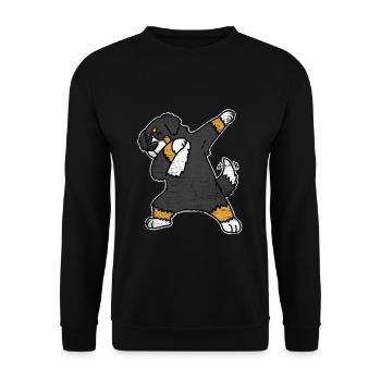Berner Sennenhund dab - Unisex Pullover - Schwarz - Vorne - Alina (178cm) & Michal (187cm)