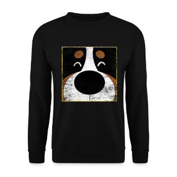 Berner Sennenhund - Unisex Pullover - Schwarz - Vorne - Alina (178cm) & Michal (187cm)