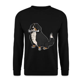 Berner Sennenhund - Unisex Pullover - Schwarz - Vorne - Alina (178cm) & Michal (187cm)