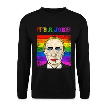 Putin joke politician gift - Unisex Sweatshirt - black - Front - Alina (178cm) & Michal (187cm)