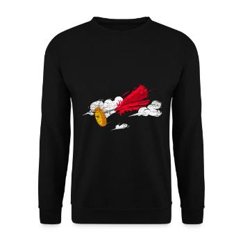 Indiaca Rückschlagspiel Geschenk - Unisex Pullover - Schwarz - Vorne - Alina (178cm) & Michal (187cm)
