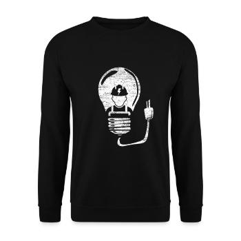 Cadeau ampoule électricien - Sweat-shirt Unisexe - noir - Devant - Alina (178cm) & Michal (187cm)