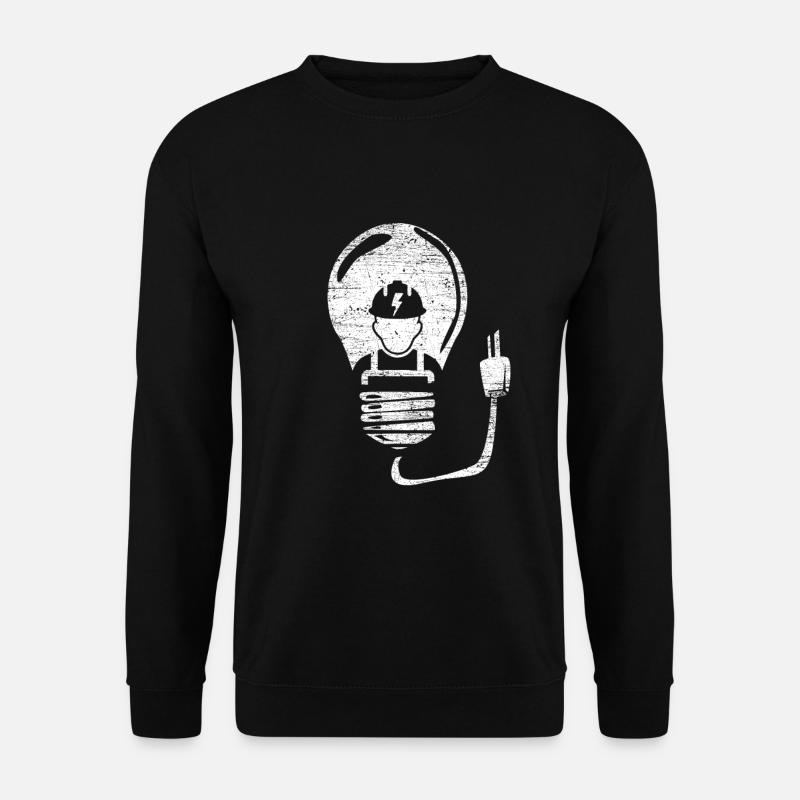 Electrician lightbulb gift - Unisex Sweatshirt - black