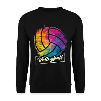Beach Volleyball Sport Geschenk - Unisex Pullover - Schwarz - Vorne - Alina (178cm) & Michal (187cm)