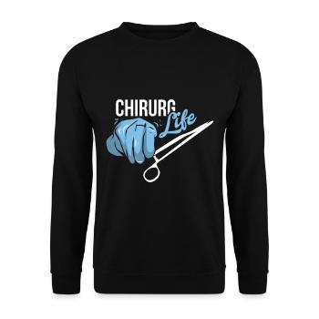 Chirurg - Unisex Pullover - Schwarz - Vorne - Alina (178cm) & Michal (187cm)