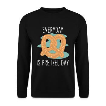 Pretzel chocolate gift - Unisex Sweatshirt - black - Front - Alina (178cm) & Michal (187cm)