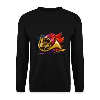 French horn musical instrument hornist - Unisex Sweatshirt - black - Front - Alina (178cm) & Michal (187cm)