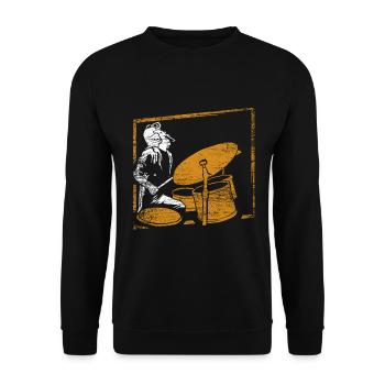 Drums music gift - Unisex Sweatshirt - black - Front - Alina (178cm) & Michal (187cm)
