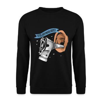 Halz-nasen-ohen-arzt - Unisex Pullover - Schwarz - Vorne - Alina (178cm) & Michal (187cm)