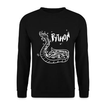 python - Unisex Sweatshirt - black - Front - Alina (178cm) & Michal (187cm)