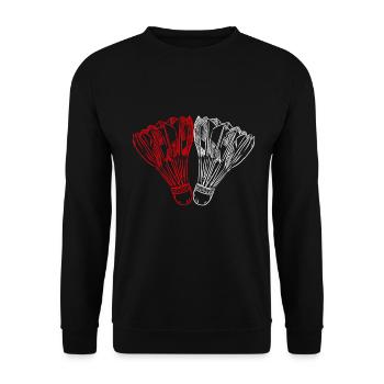 Speedminton Shuttlecock - Unisex Sweatshirt - black - Front - Alina (178cm) & Michal (187cm)