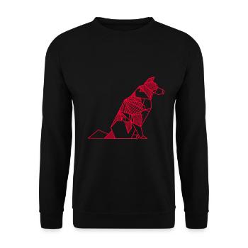 Border Collie geometrisch - Unisex Pullover - Schwarz - Vorne - Alina (178cm) & Michal (187cm)
