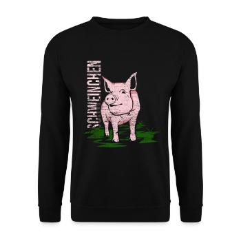 porcin - Sweat-shirt Unisexe - noir - Devant - Alina (178cm) & Michal (187cm)