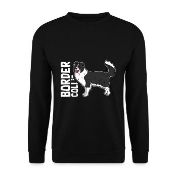 Border Collie - Unisex Pullover - Schwarz - Vorne - Alina (178cm) & Michal (187cm)