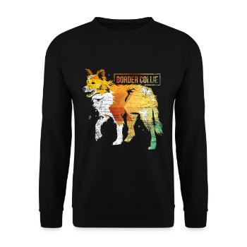Border Collie polygon - Unisex Pullover - Schwarz - Vorne - Alina (178cm) & Michal (187cm)