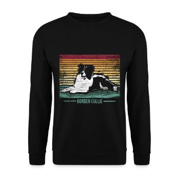 Border Collie - Unisex Sweatshirt - black - Front - Alina (178cm) & Michal (187cm)