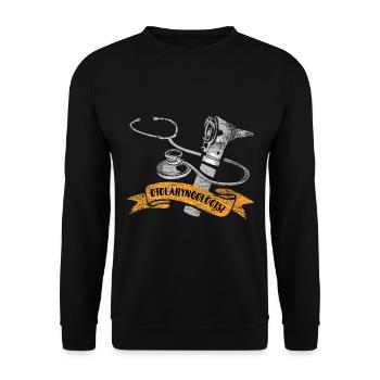 Halz-nasen-ohen-arzt - Unisex Pullover - Schwarz - Vorne - Alina (178cm) & Michal (187cm)