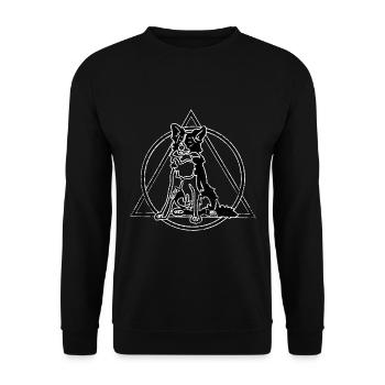 Border Collie Geschenk - Unisex Pullover - Schwarz - Vorne - Alina (178cm) & Michal (187cm)