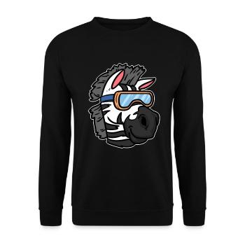 zebra - Unisex Sweatshirt - black - Front - Alina (178cm) & Michal (187cm)