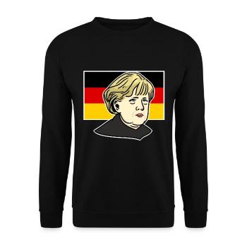 Angela Merkel - Unisex Pullover - Schwarz - Vorne - Alina (178cm) & Michal (187cm)