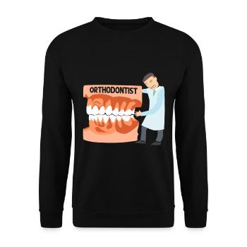 Kieferorthopäde - Unisex Pullover - Schwarz - Vorne - Alina (178cm) & Michal (187cm)