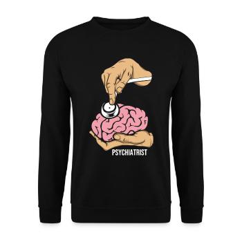 psychiatre - Sweat-shirt Unisexe - noir - Devant - Alina (178cm) & Michal (187cm)