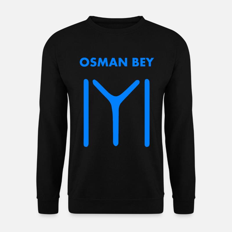 Osman Bey - Ertugrul - Weiße Kayi-Flagge - Unisex Pullover - Schwarz