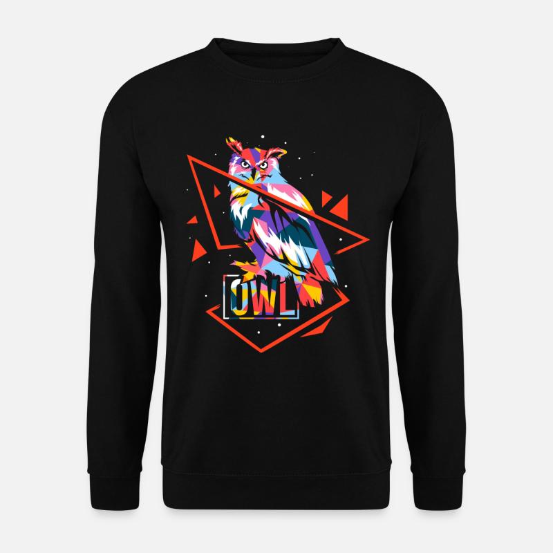 Polygon Eule - Unisex Pullover - Schwarz